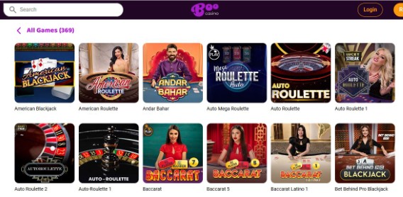 Browse three hundred sixty nine casino games including blackjack roulette and baccarat variations
